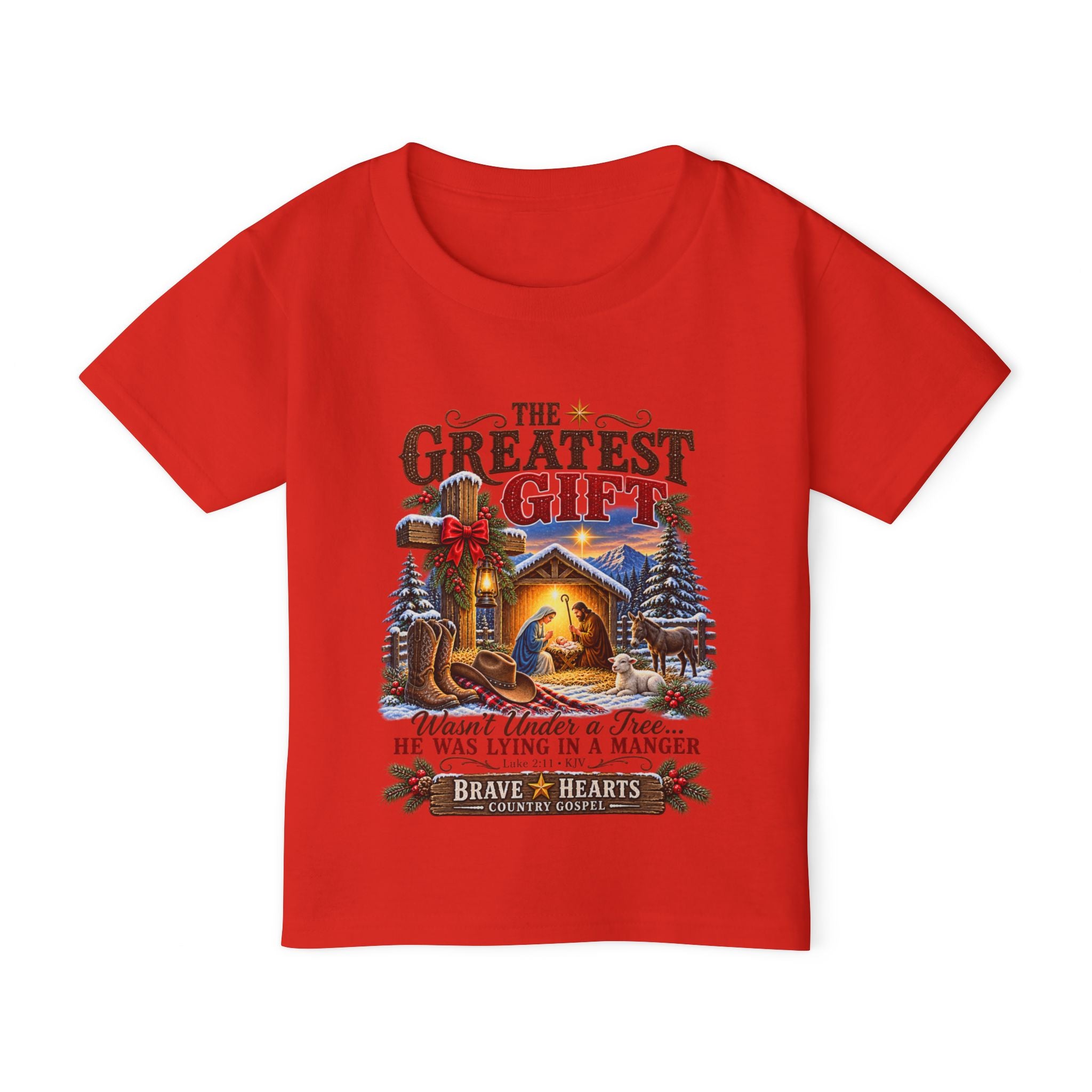 Greatest Gift Lying in a Manger — Brave Hearts Country Gospel Toddler T-Shirt