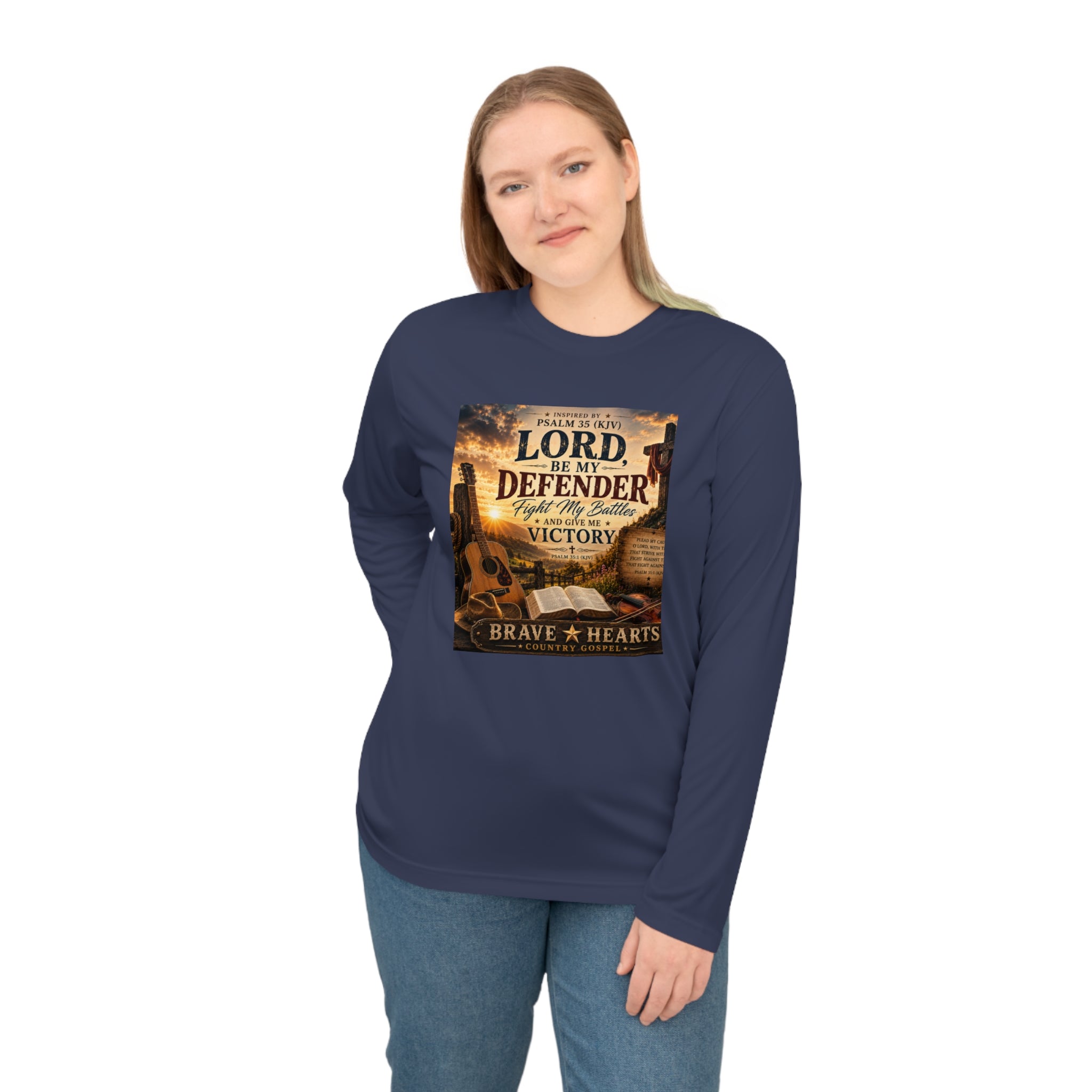 Lord Be My Defender - Brave Hearts Country Gospel Long Sleeve T-Shirt