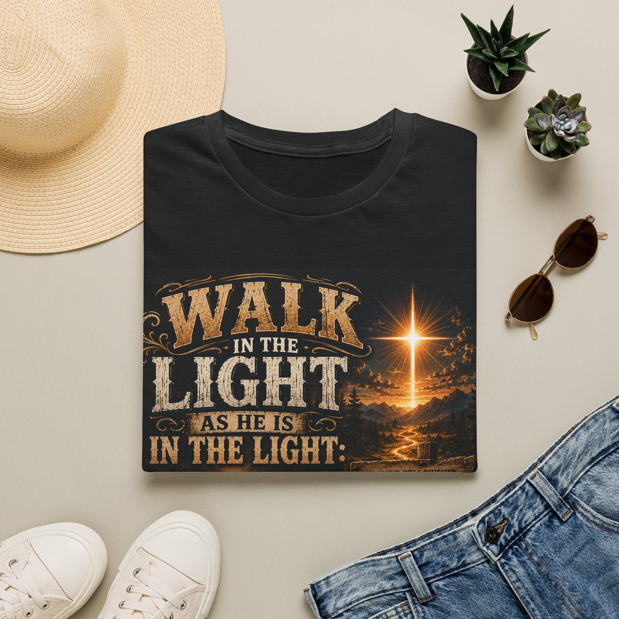 Walk in the Light as He Is in the Light — Brave Hearts Country Gospel T-Shirt