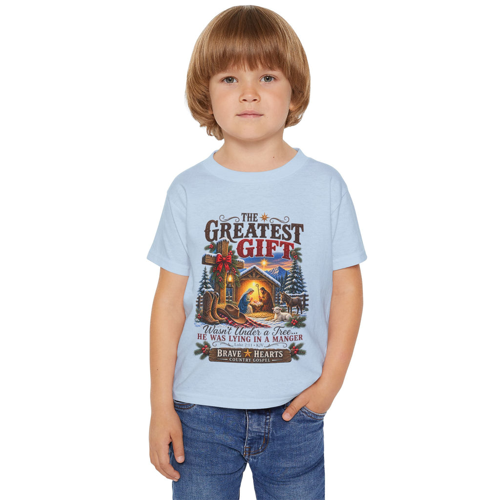 Greatest Gift Lying in a Manger — Brave Hearts Country Gospel Toddler T-Shirt
