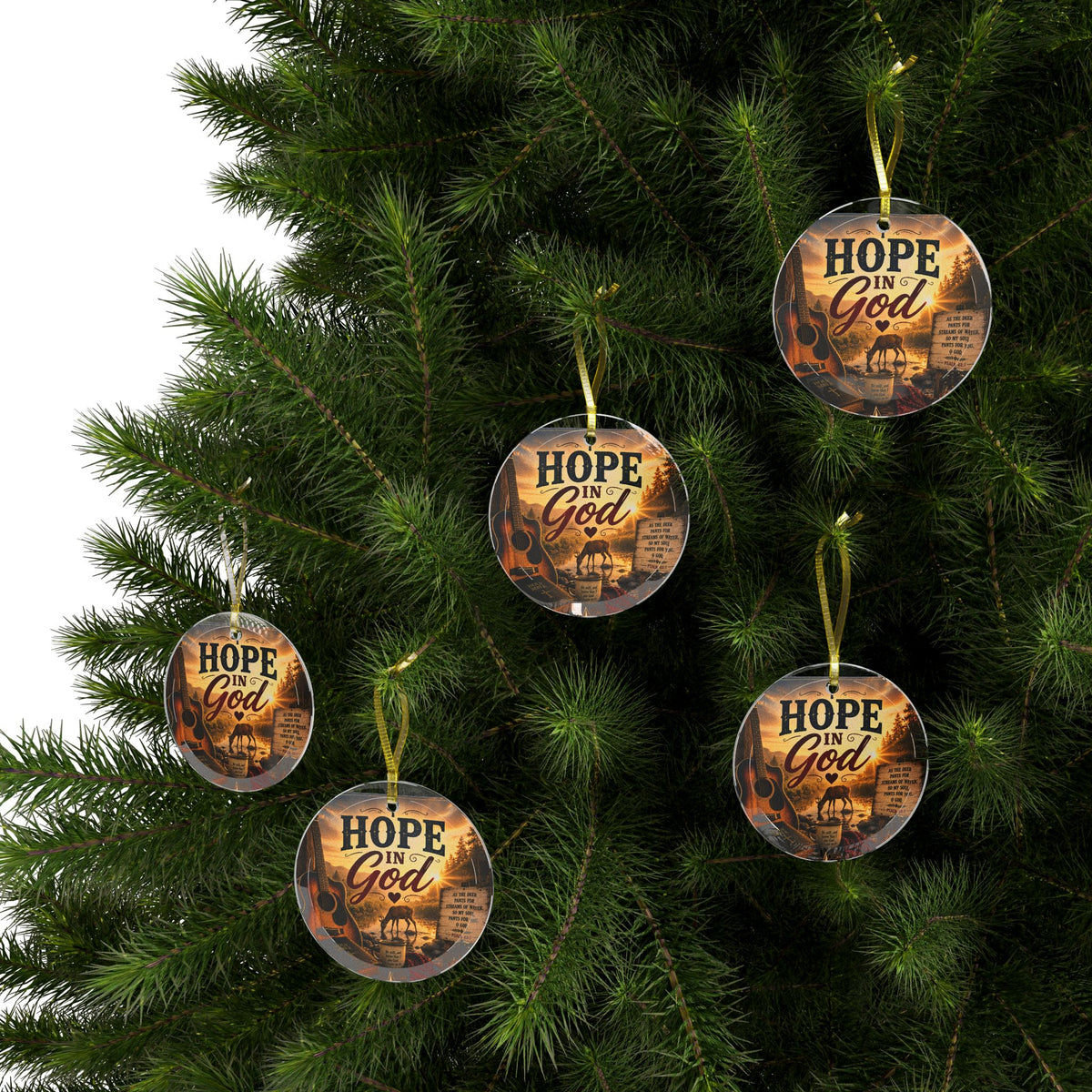 Hope in God - Brace Hearts Country Gospel Glass Ornaments
