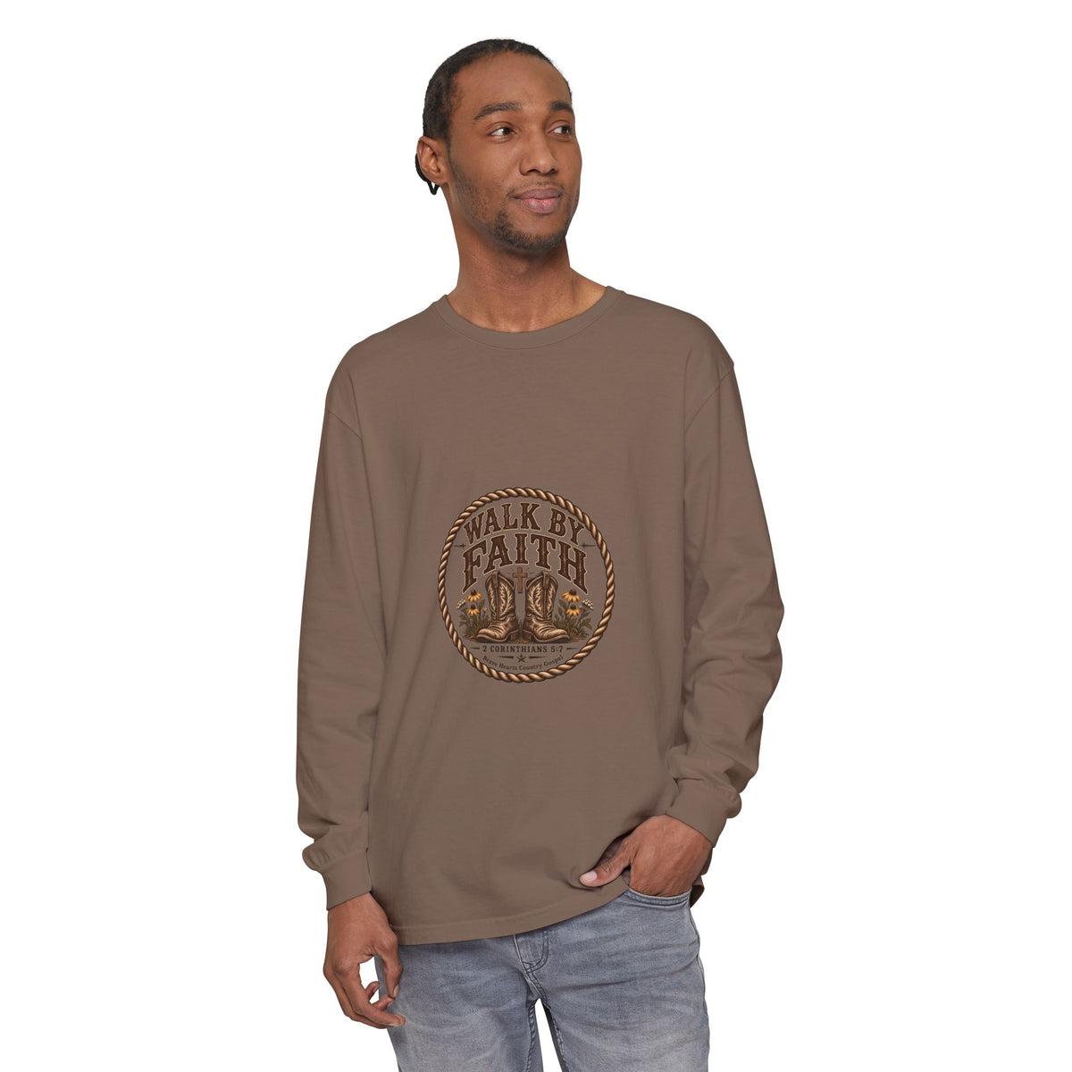 Walk by Faith - Brave Hearts Country Gospel Long Sleeve Tee