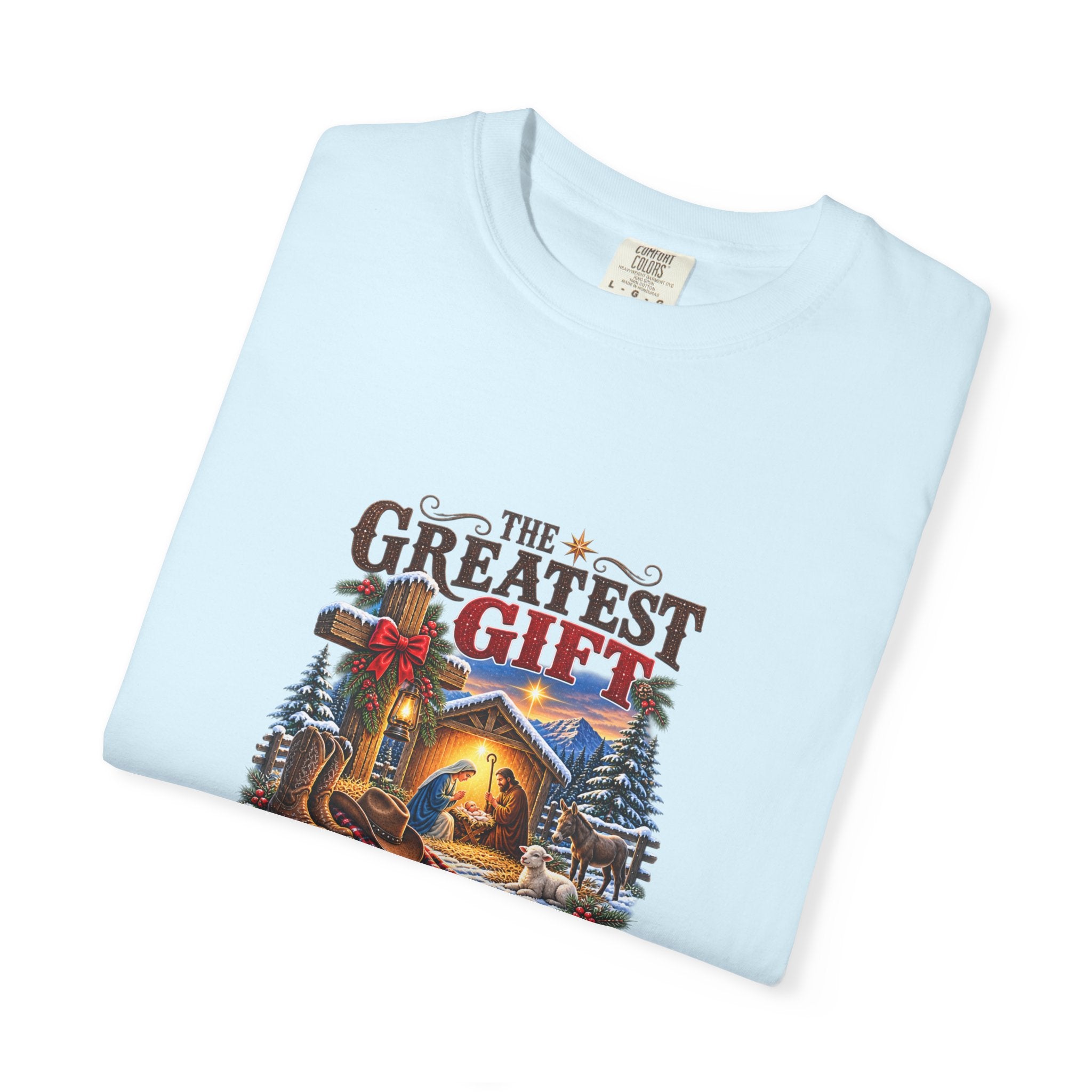 Greatest Gift Lying in a Manger — Brave Hearts Country Gospel T-Shirt