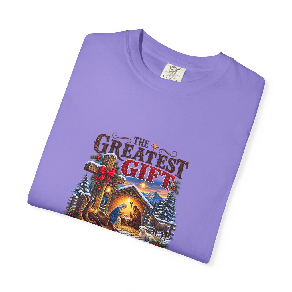 Greatest Gift Lying in a Manger — Brave Hearts Country Gospel T-Shirt