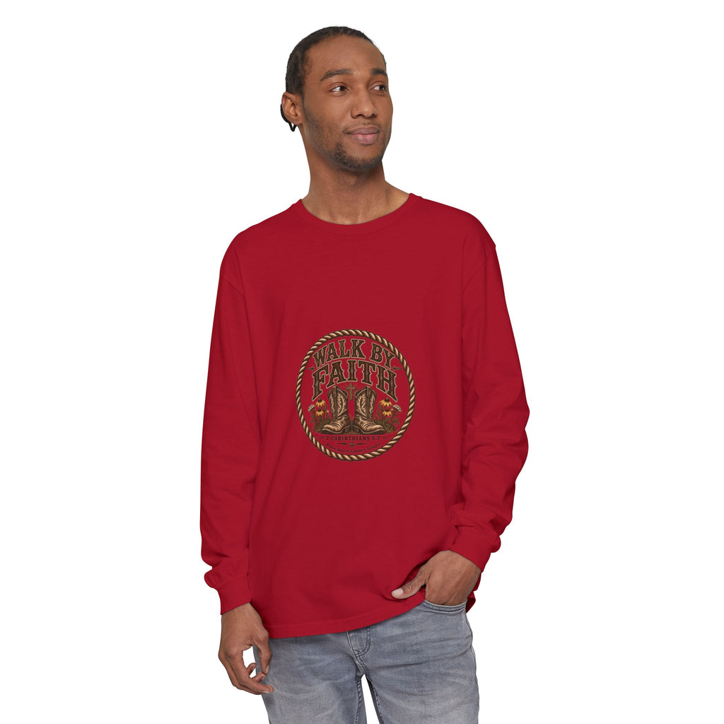 Walk by Faith - Brave Hearts Country Gospel Long Sleeve Tee