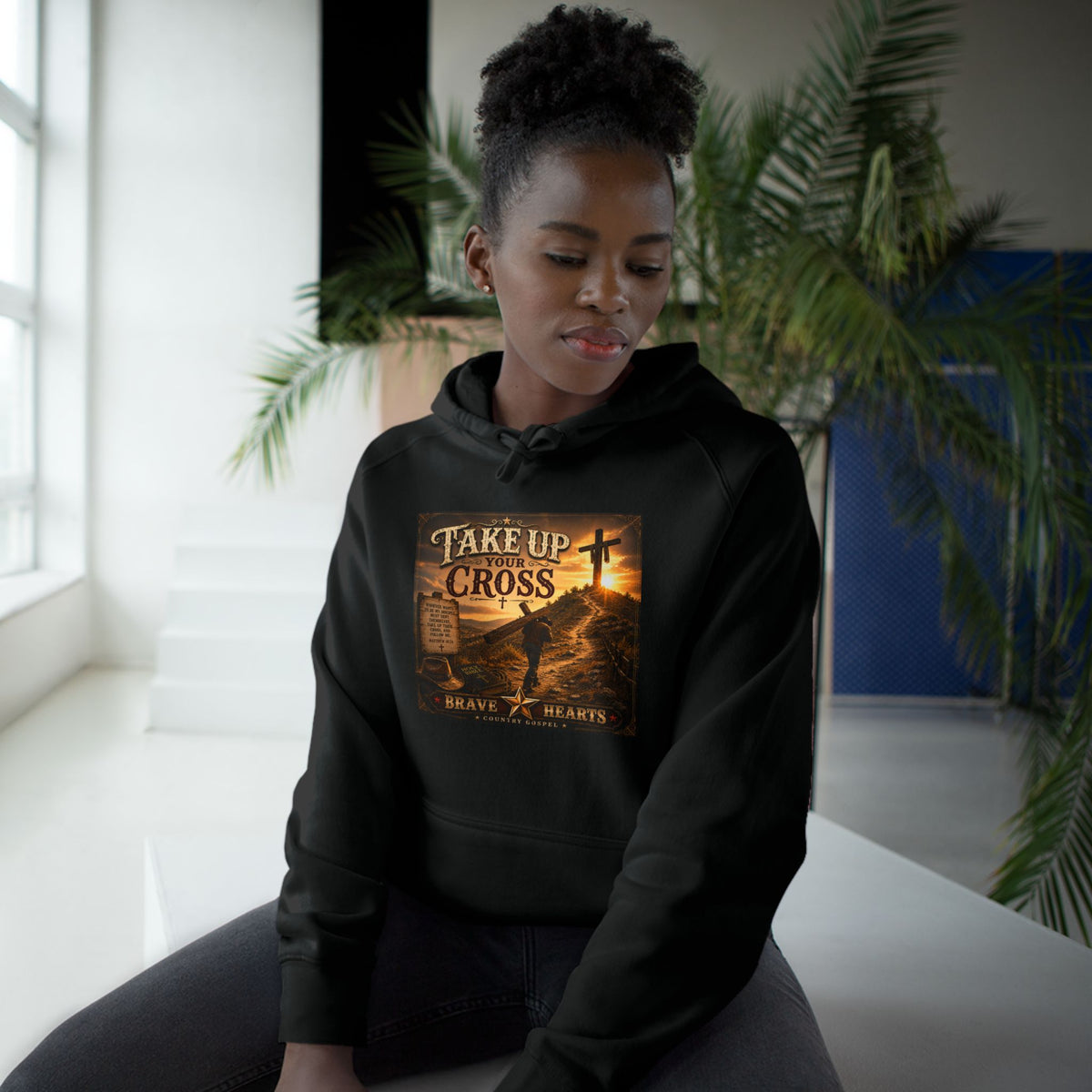 Take Up Your Cross-rave Hearts Country Gospel Hoodie