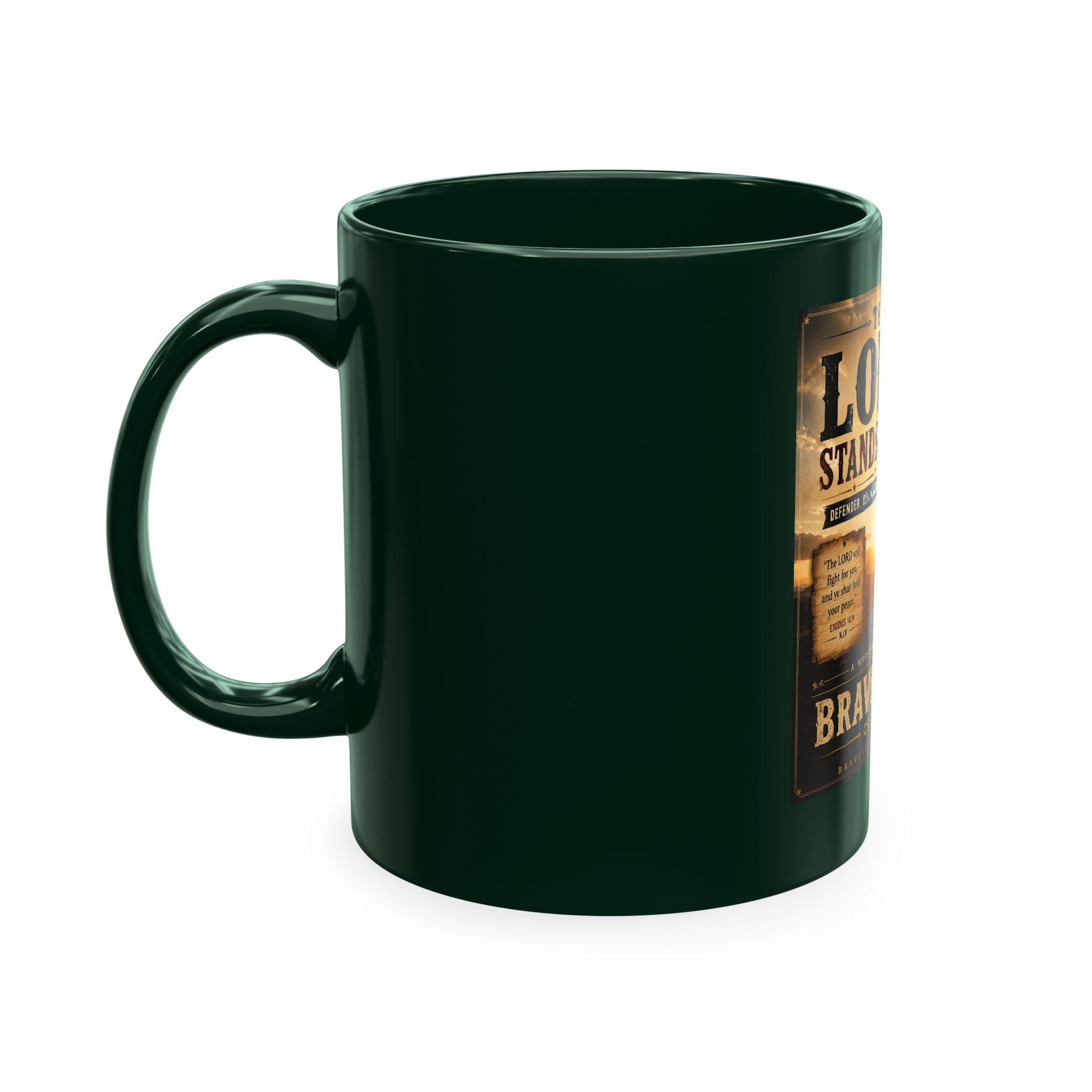 Lord Stands By Me Ceramic Mug — Christian Faith Coffee Cup (Brave Hearts Country Gospel)