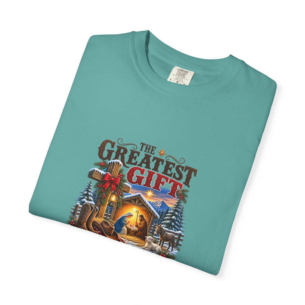 Greatest Gift Lying in a Manger — Brave Hearts Country Gospel T-Shirt