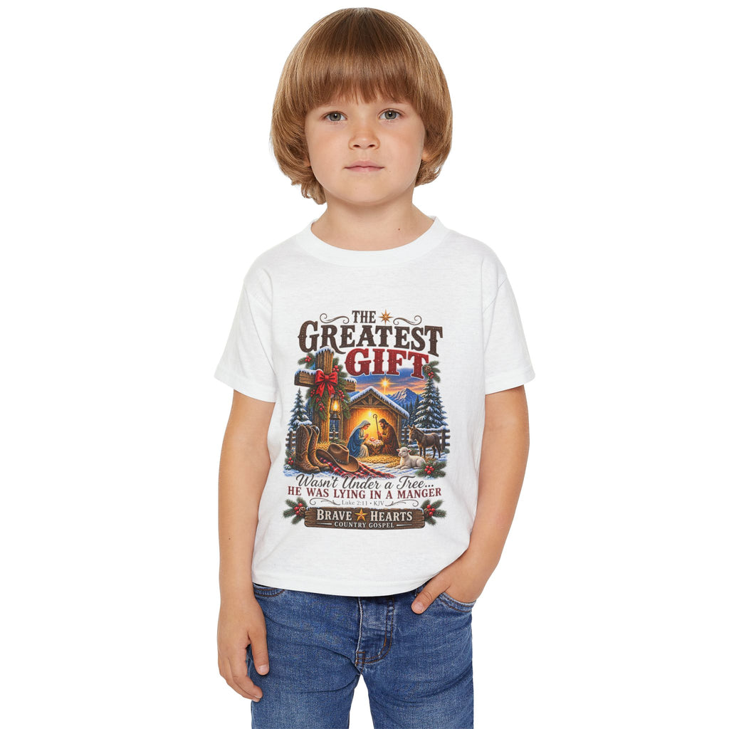 Greatest Gift Lying in a Manger — Brave Hearts Country Gospel Toddler T-Shirt