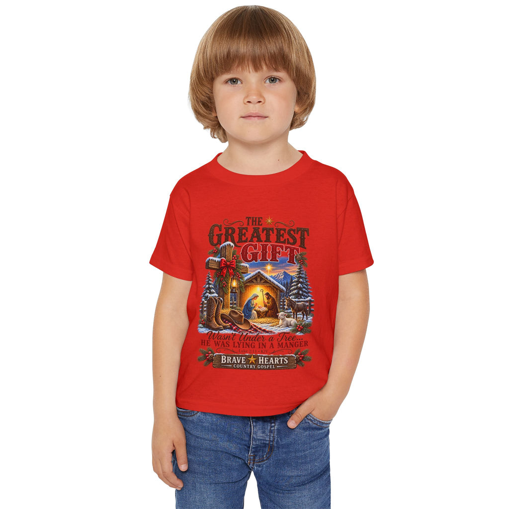 Greatest Gift Lying in a Manger — Brave Hearts Country Gospel Toddler T-Shirt