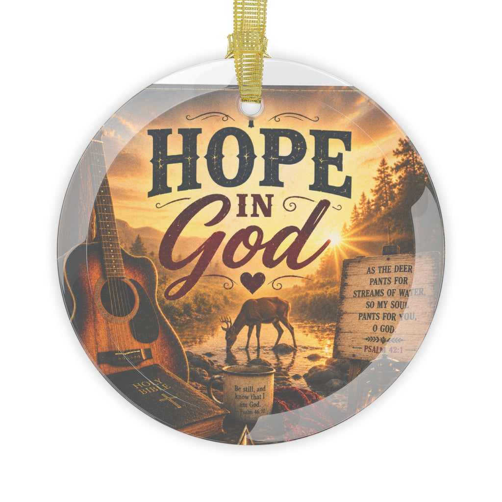 Hope in God - Brace Hearts Country Gospel Glass Ornaments