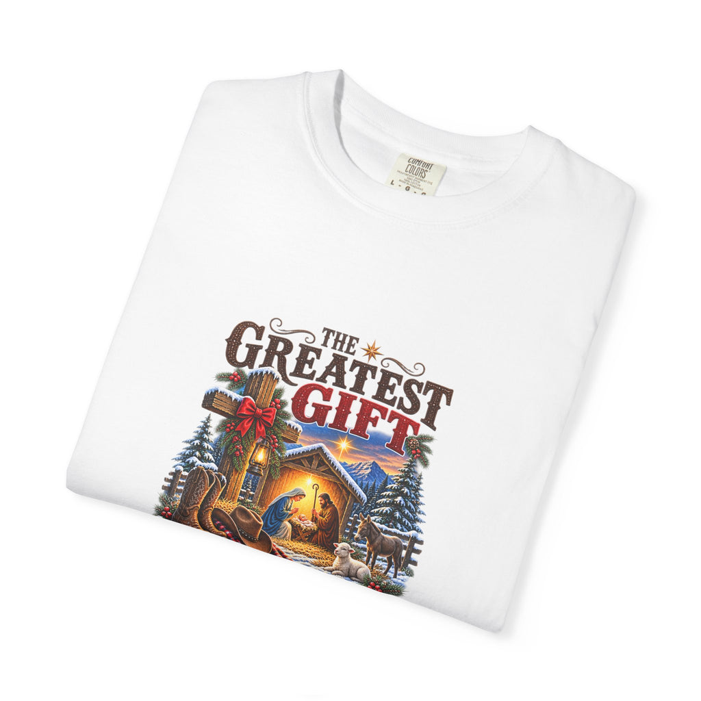 Greatest Gift Lying in a Manger — Brave Hearts Country Gospel T-Shirt