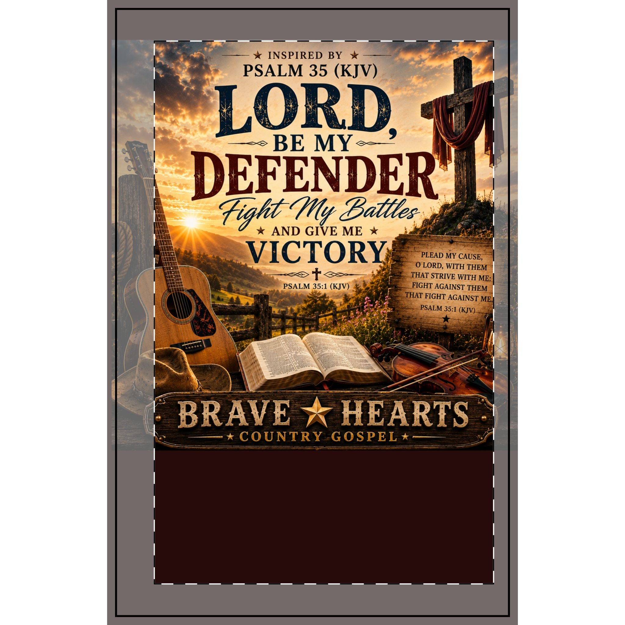 Lord, Be My Defender — Brave Hearts Country Gospel Spiral Notebook