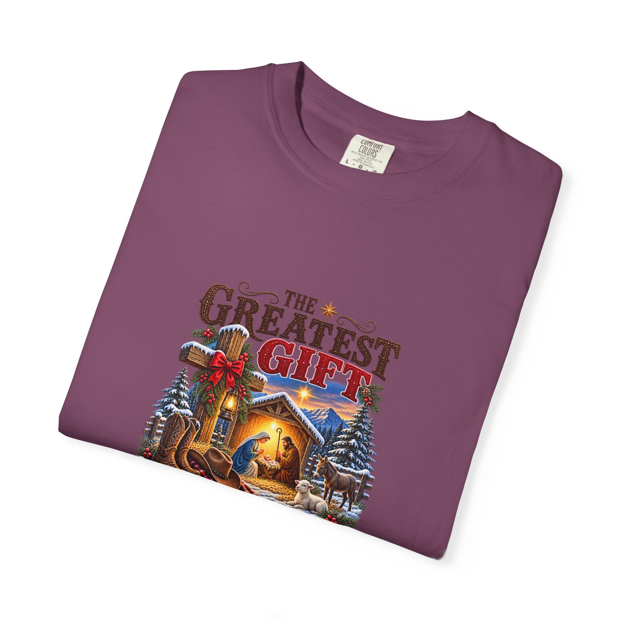 Greatest Gift Lying in a Manger — Brave Hearts Country Gospel T-Shirt