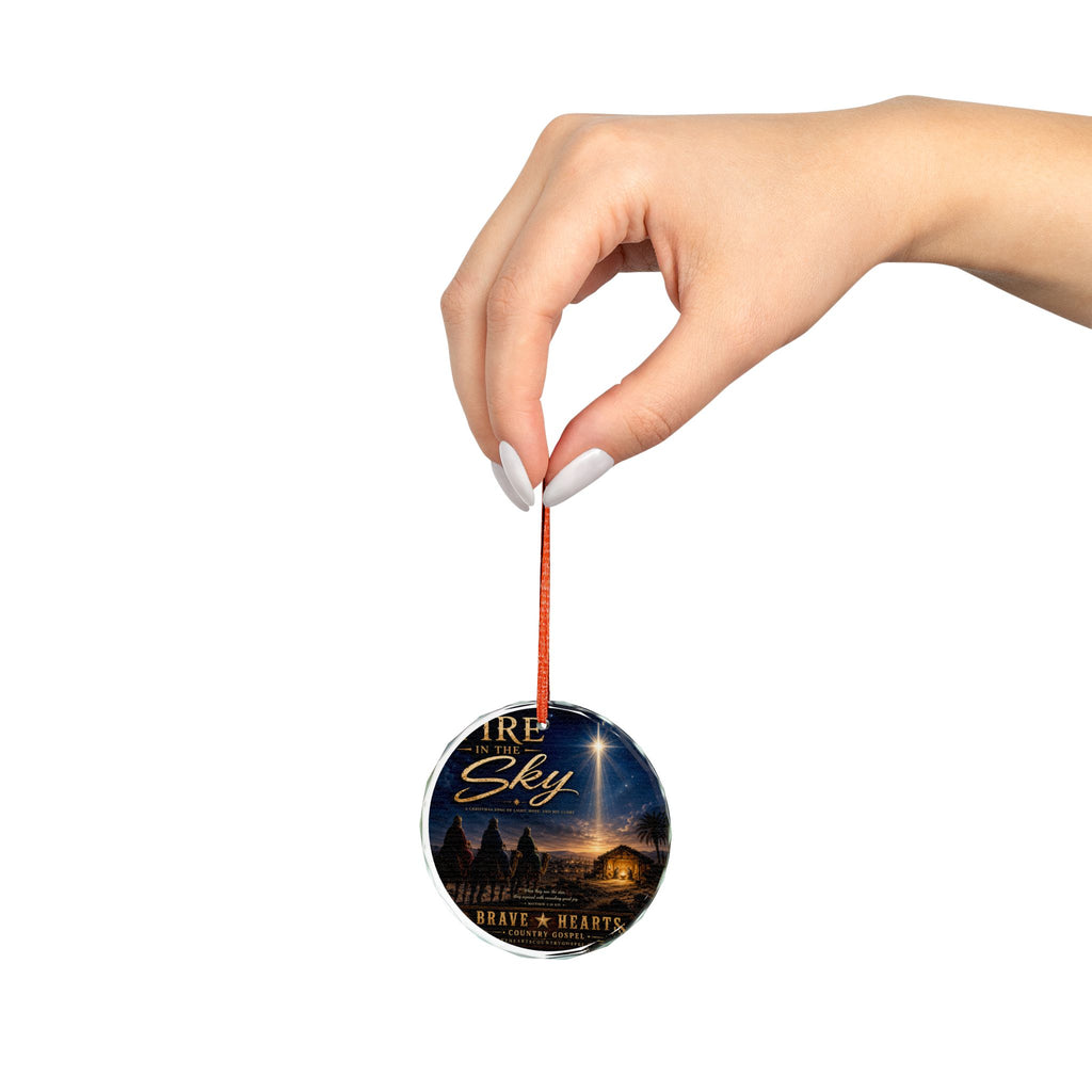Fire in the Sky — Brave Hearts Country Gospel Glass Ornament