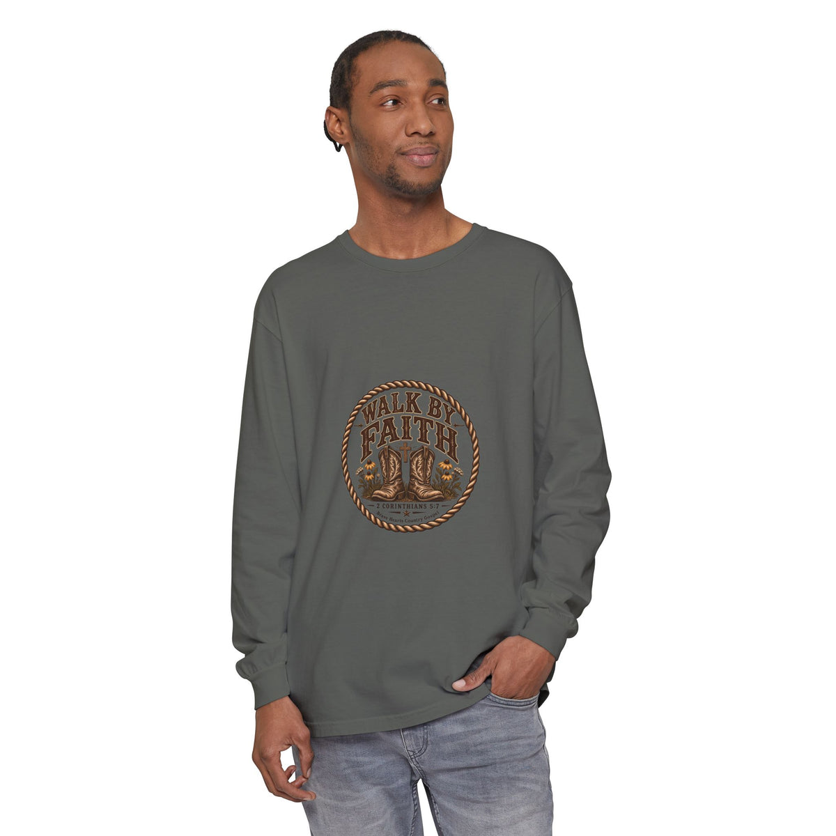 Walk by Faith - Brave Hearts Country Gospel Long Sleeve Tee