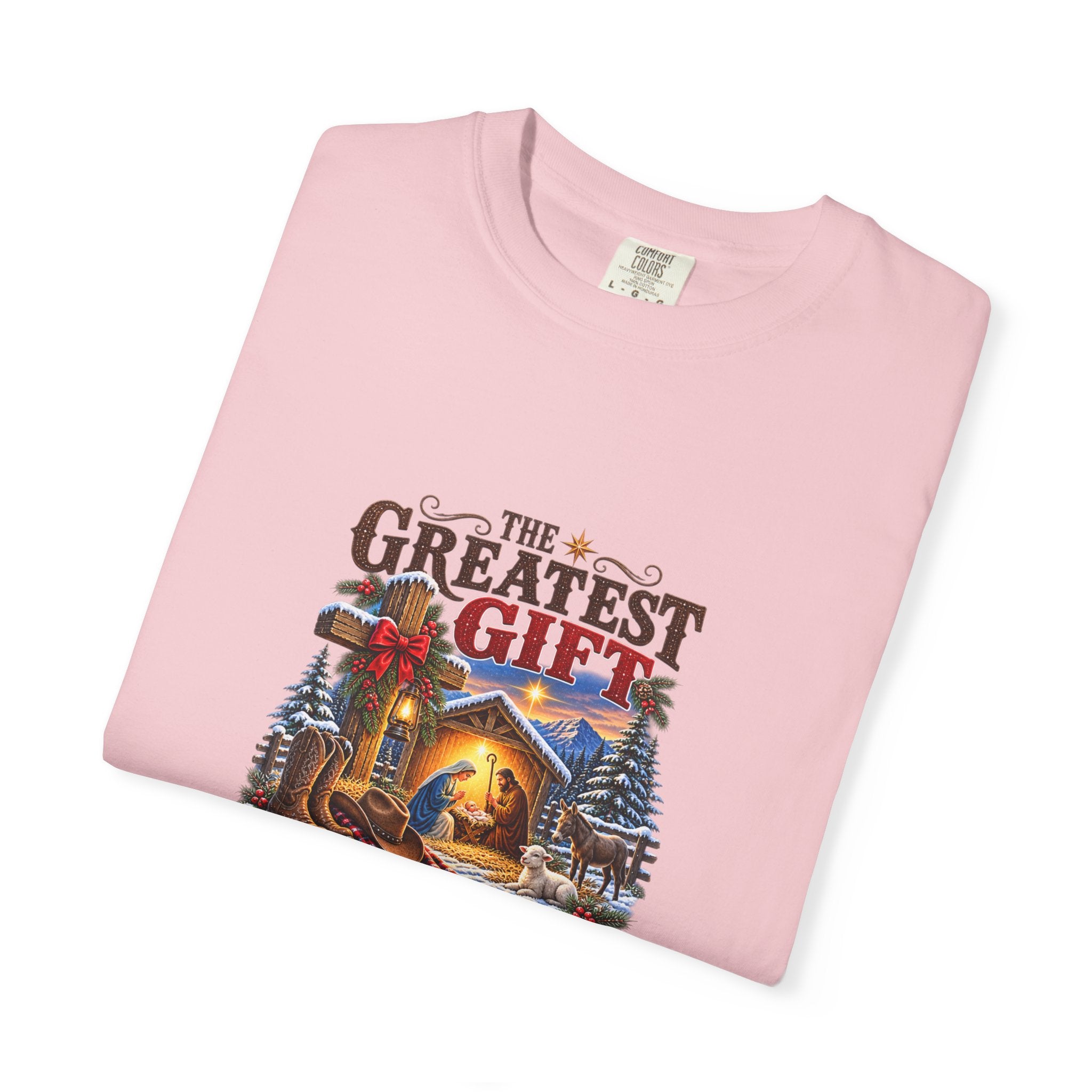 Greatest Gift Lying in a Manger — Brave Hearts Country Gospel T-Shirt