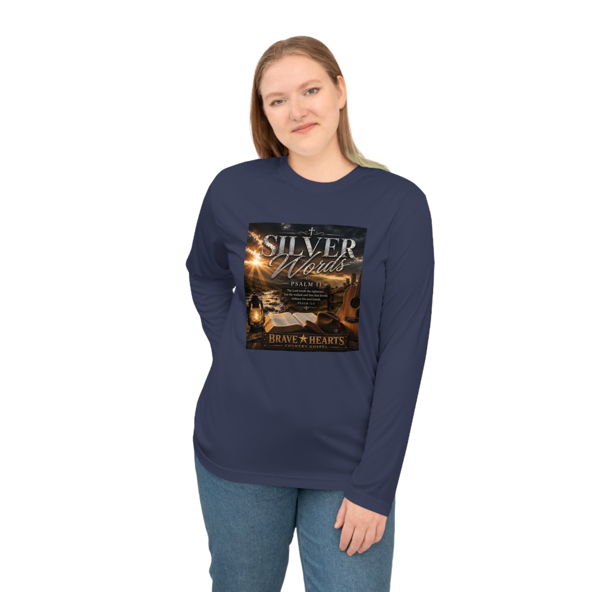 Silver Words - Brave Hearts Country Gospel Long Sleeve T-Shirt