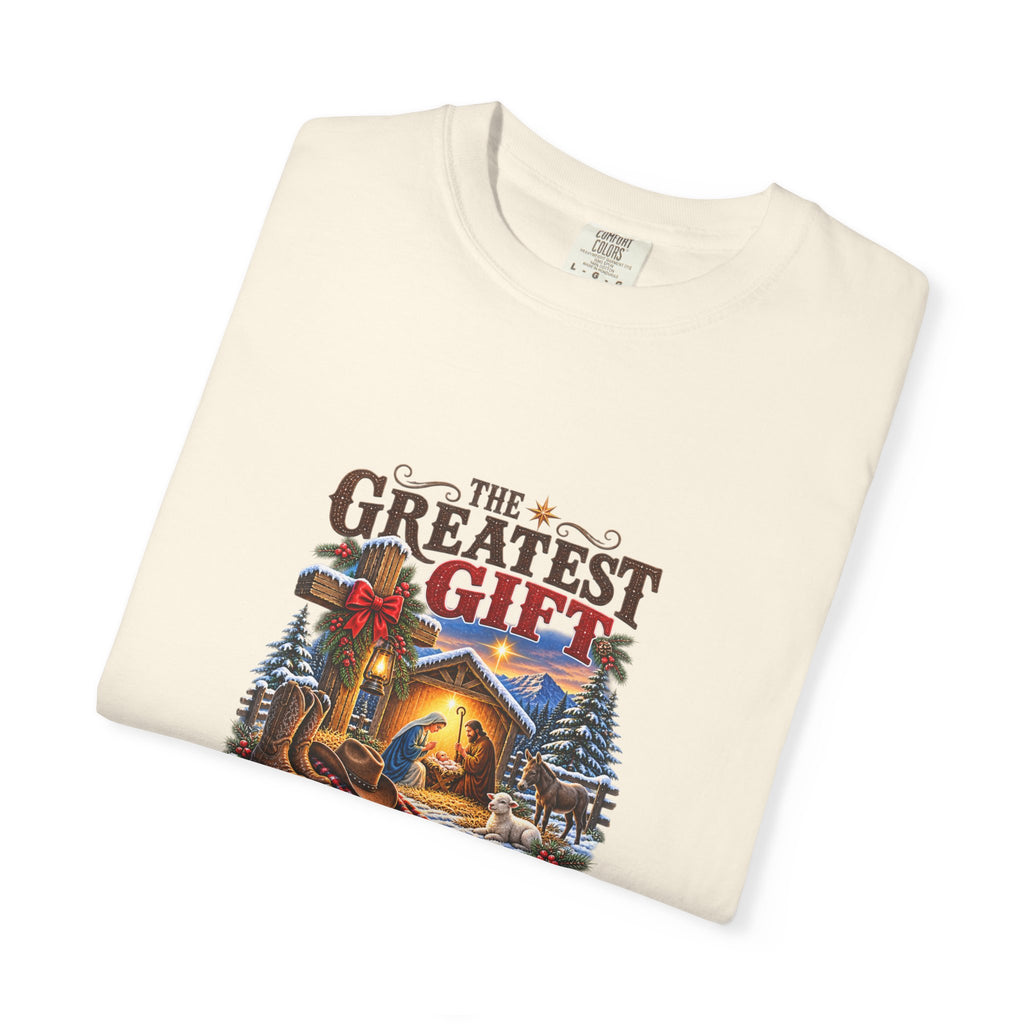 Greatest Gift Lying in a Manger — Brave Hearts Country Gospel T-Shirt