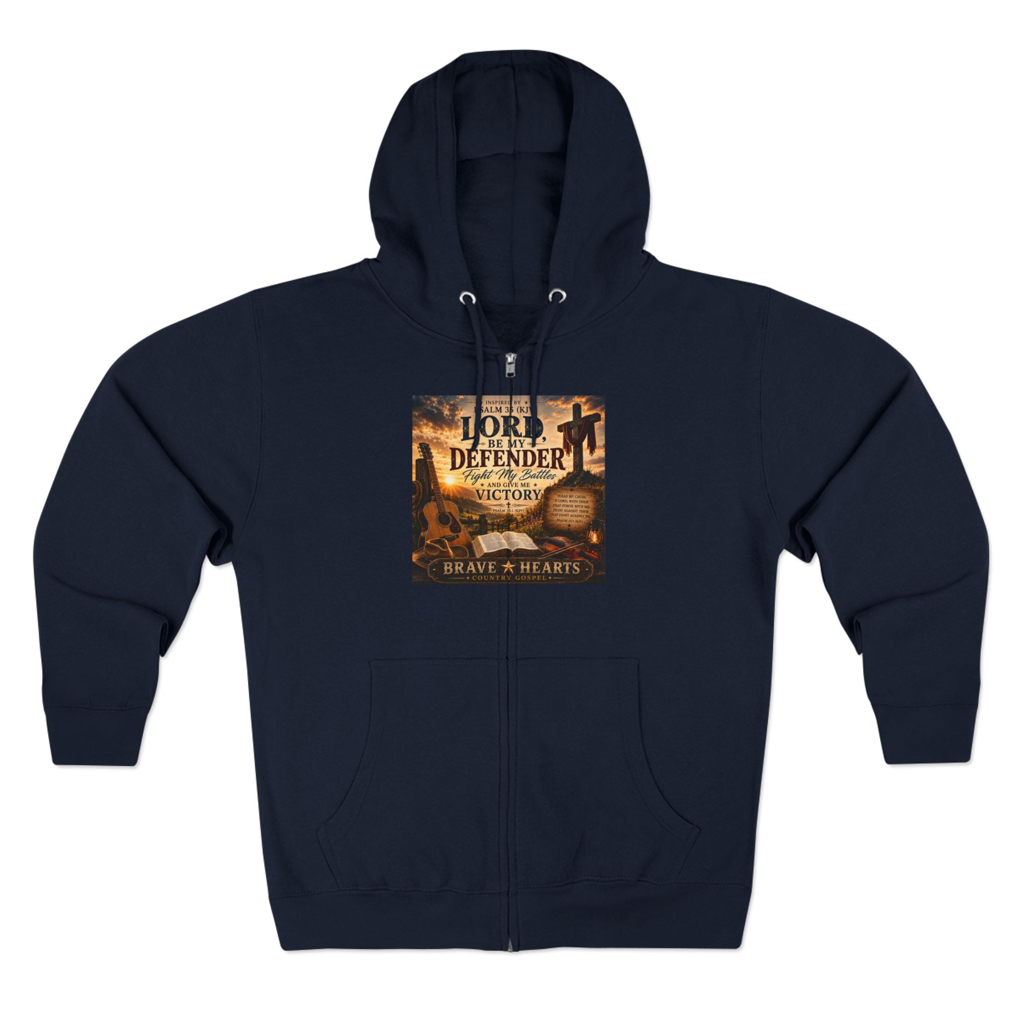 Lord, Be My Defender — Brave Hearts Country Gospel Zip-Up Hoodie