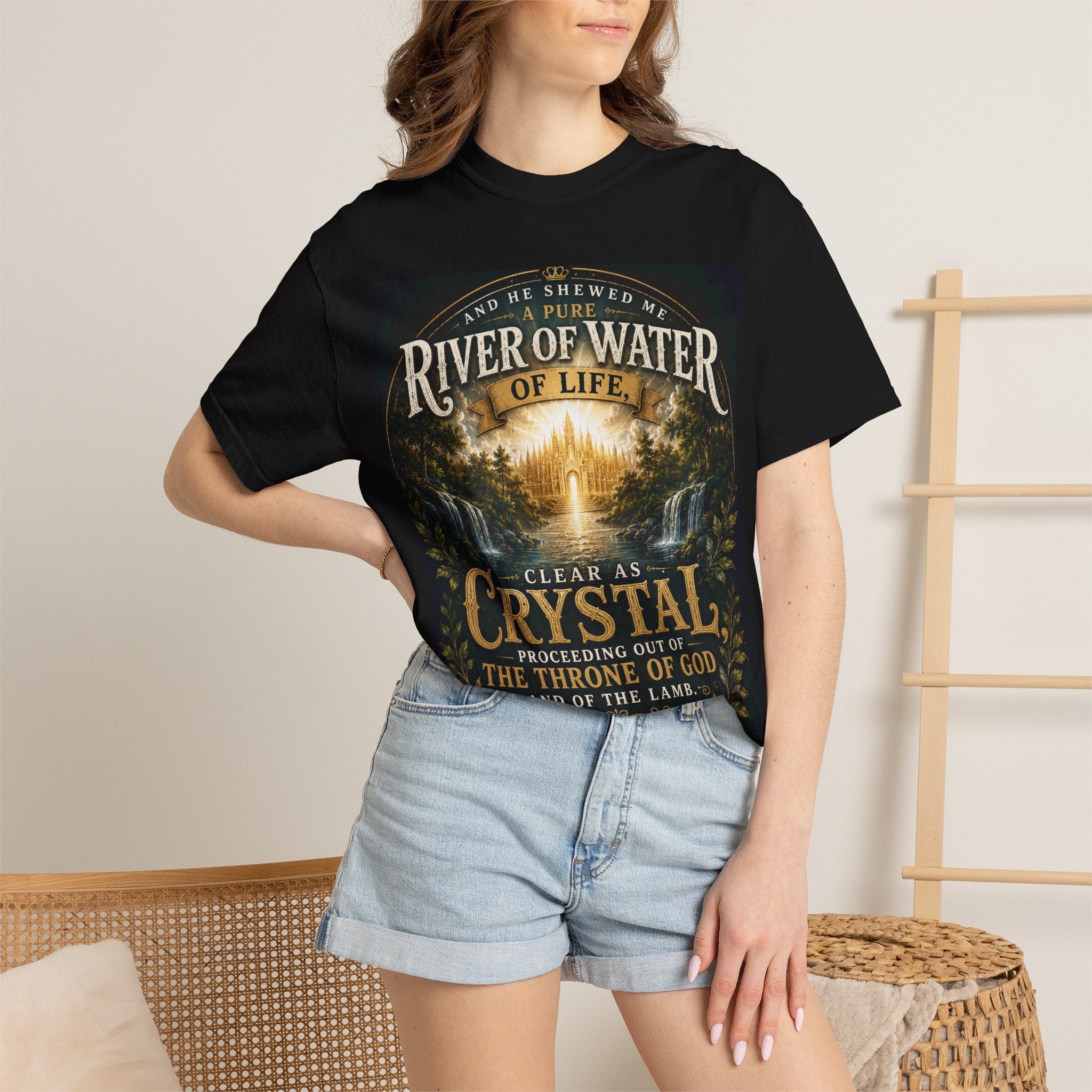 And He Showed Me a Pure River of Water of Life — Brave Hearts Country Gospel T-Shirt