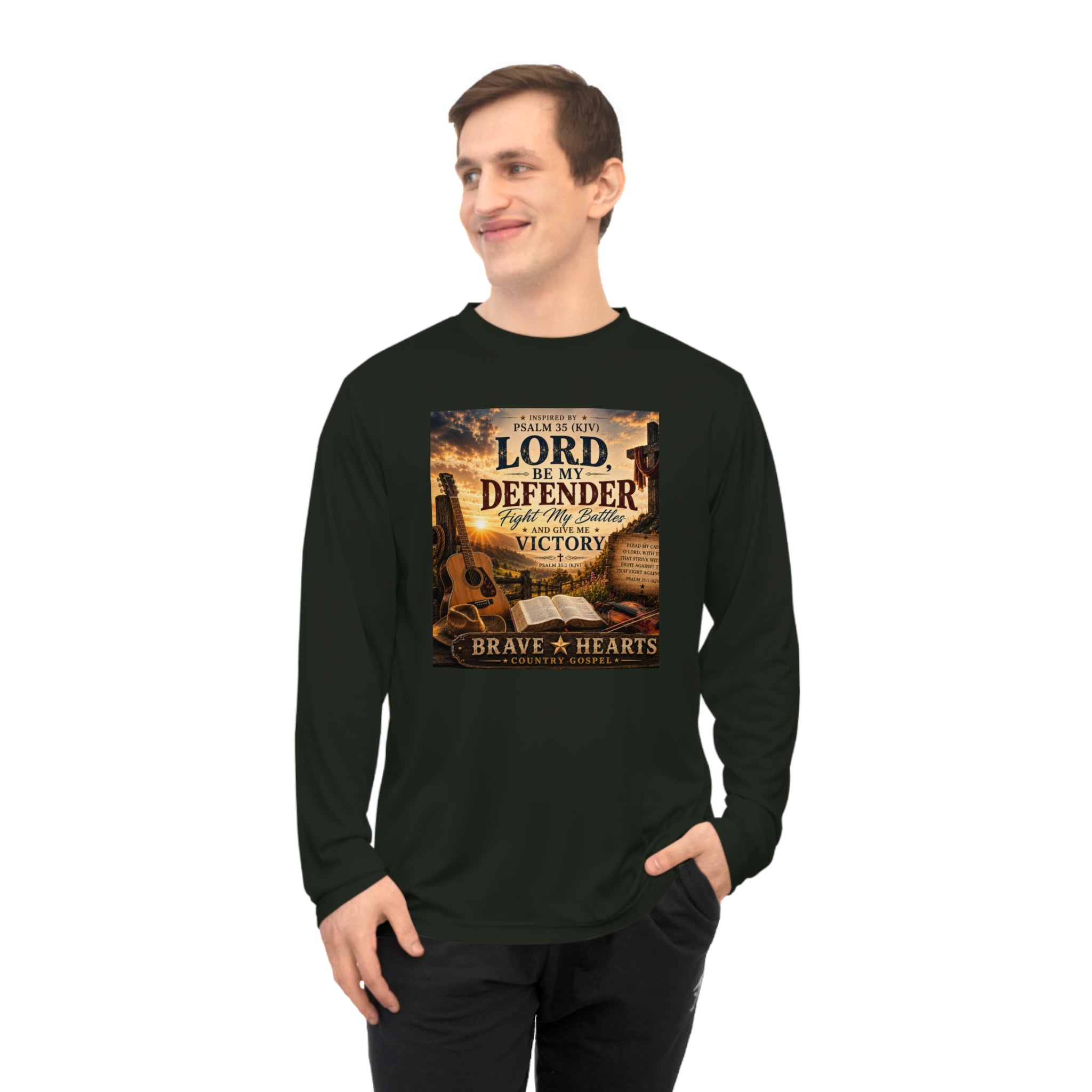 Lord Be My Defender - Brave Hearts Country Gospel Long Sleeve T-Shirt