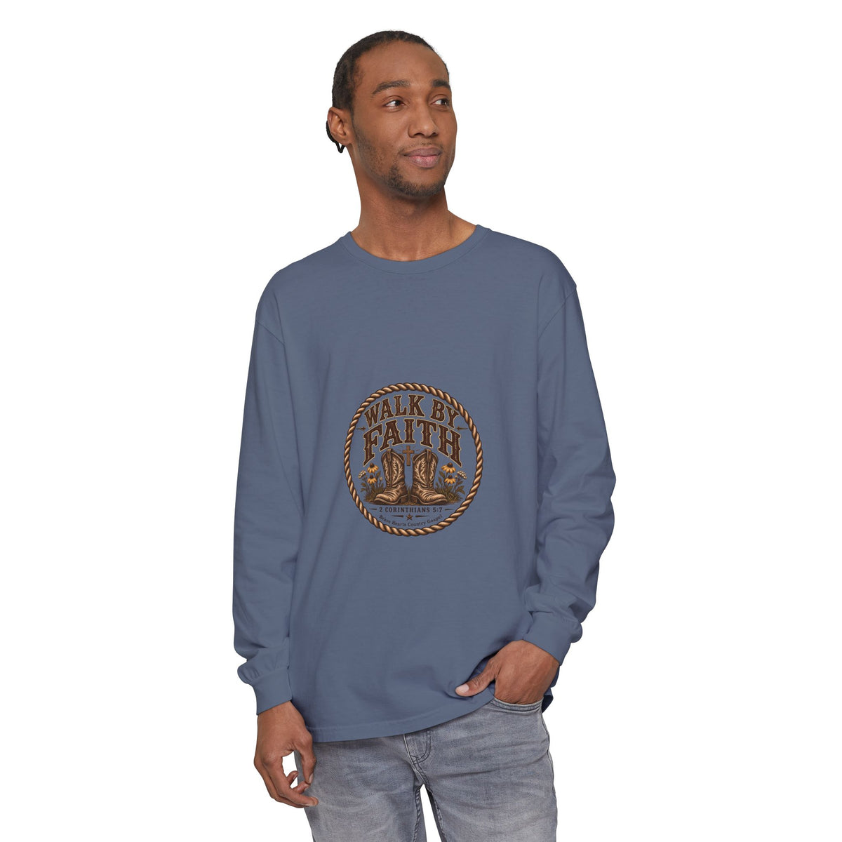 Walk by Faith - Brave Hearts Country Gospel Long Sleeve Tee