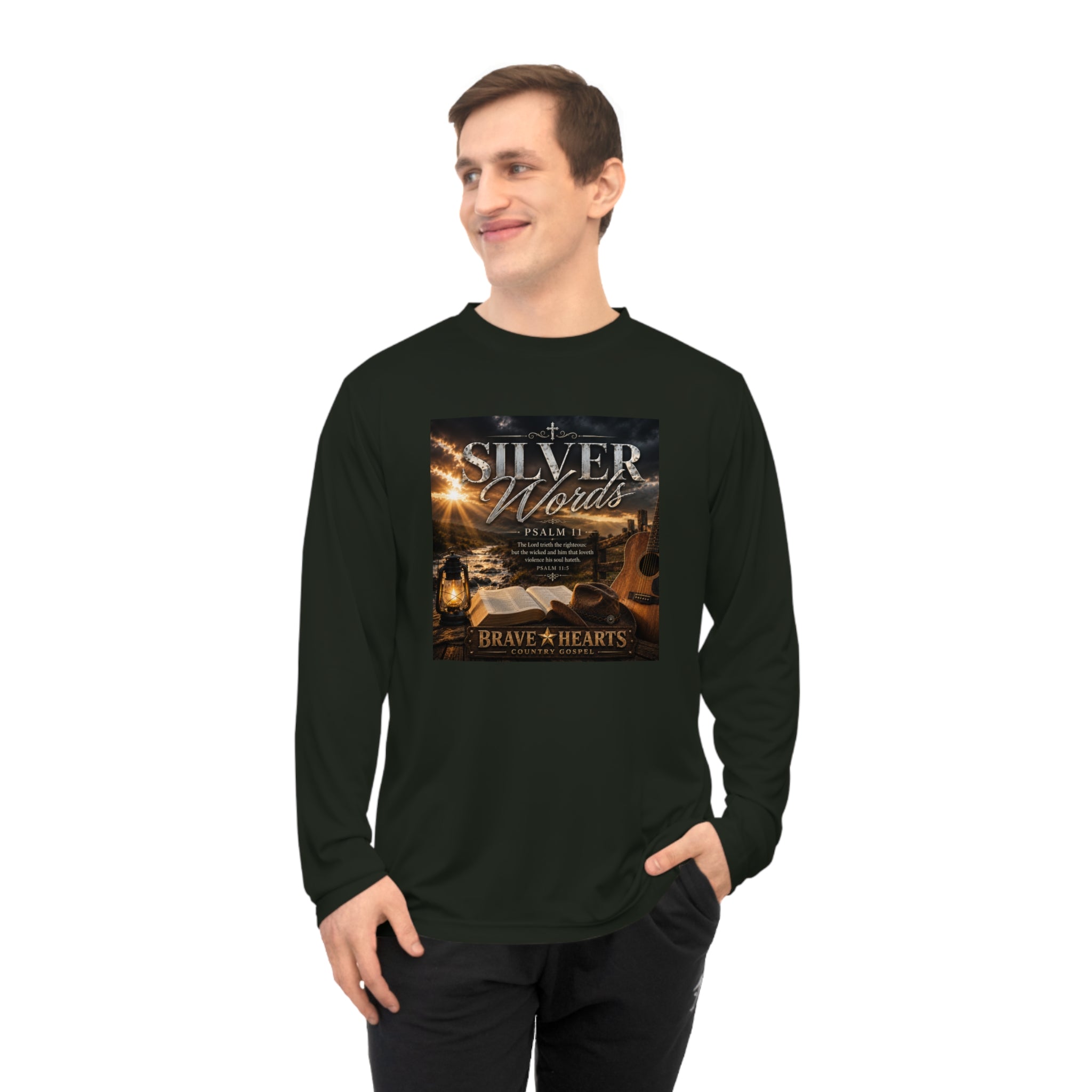 Silver Words - Brave Hearts Country Gospel Long Sleeve T-Shirt