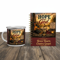 Hope in God Morning Devotional Set — enamel mug and spiral notebook bundle by Brave Hearts Country Gospel